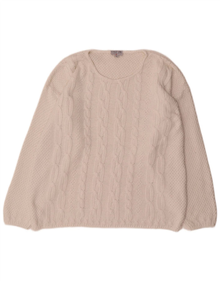 Suéter feminino grande com gola canoa Street One EU 36 pequeno branco