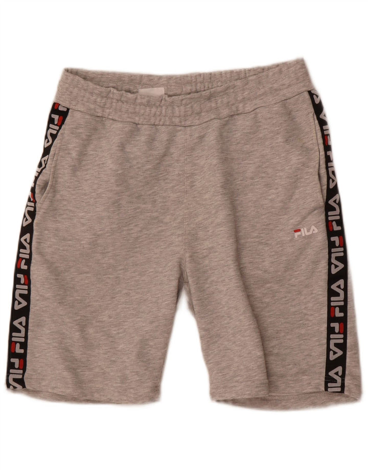Fila Mens Graphic Sport Shorts Pequeno Cinza Colourblock Poliéster