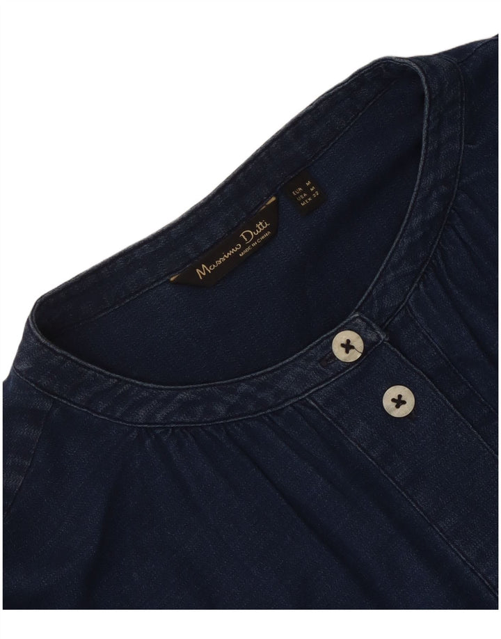 Blusa feminina Massimo Dutti UK 12 azul médio