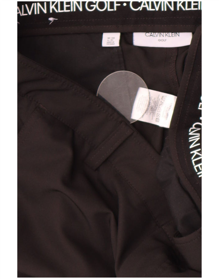 Calça Chino Reta Masculina Calvin Klein W34 L31 Poliéster Preto
