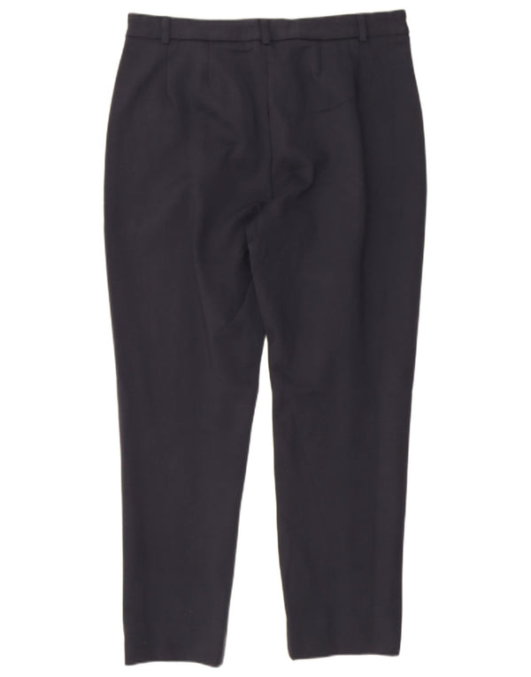Calça feminina Marks & Spencer Crop Suit Reino Unido 12 Médio W30 L24 Azul marinho