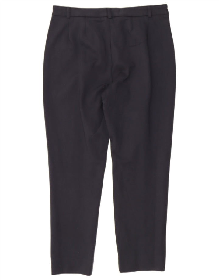 Calça feminina Marks & Spencer Crop Suit Reino Unido 12 Médio W30 L24 Azul marinho
