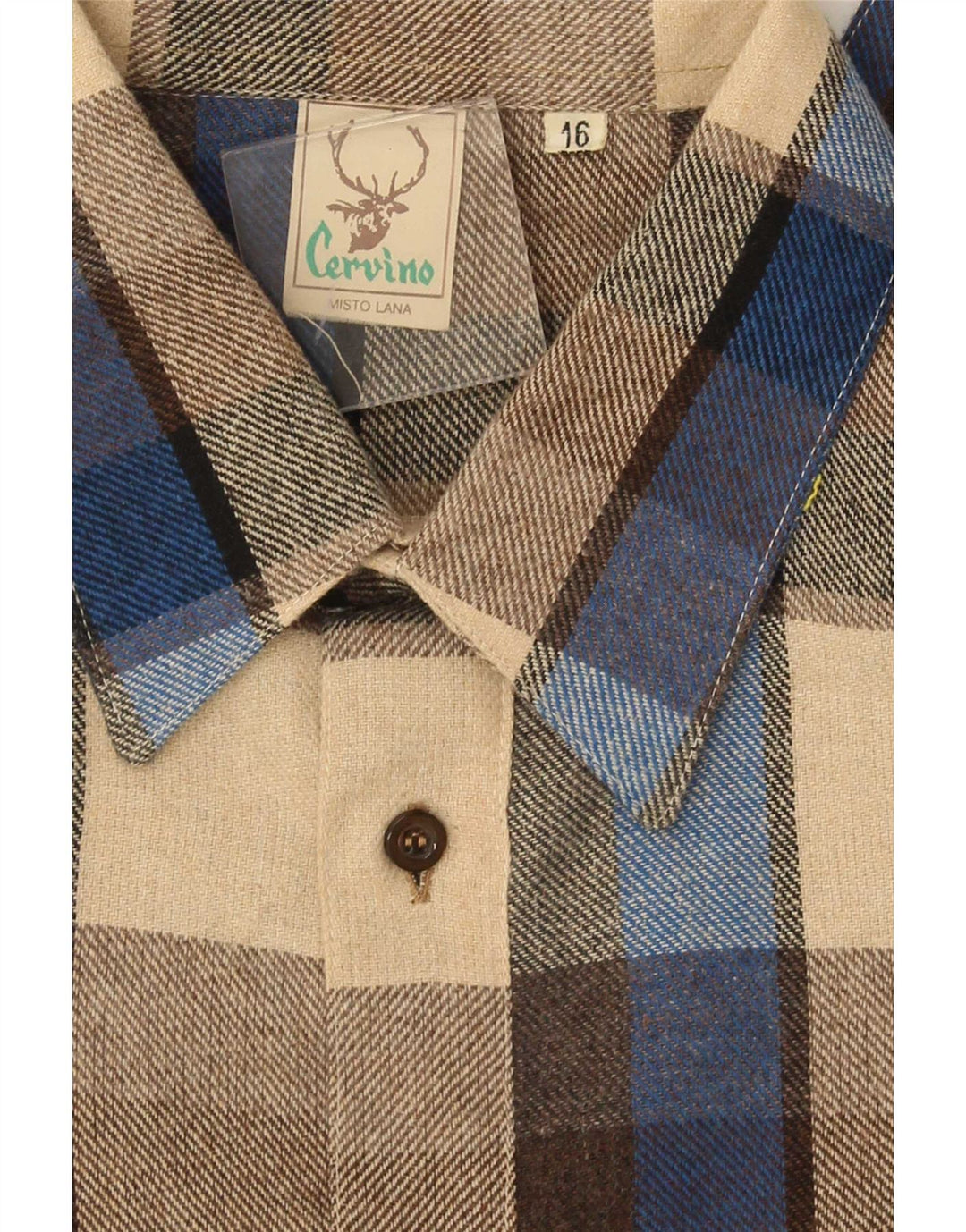 Camisa masculina de flanela Cervino tamanho 16 grande acrílico xadrez multicolorido