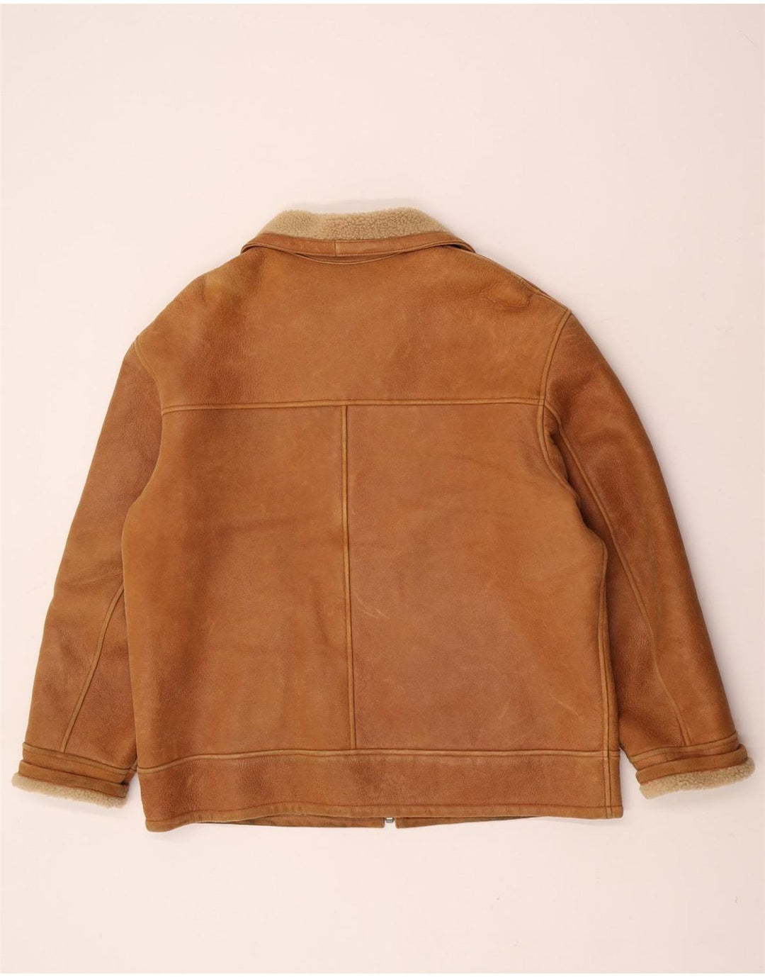 David Moore Jaqueta masculina de shearling UE 50 grande marrom shearling