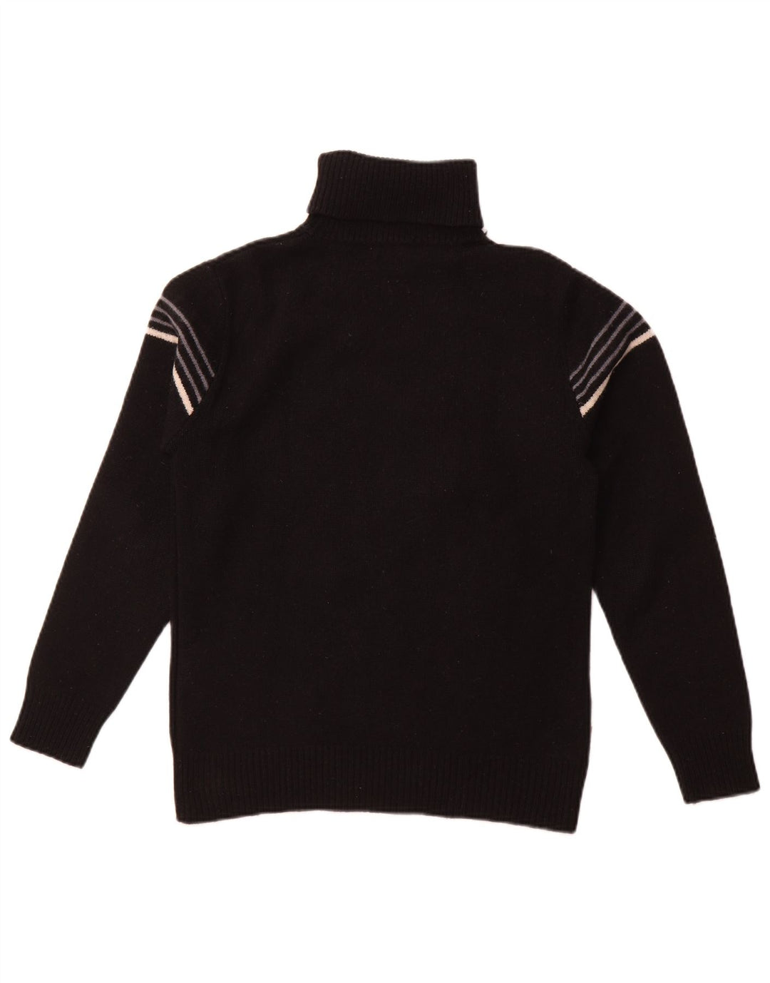 Suéter feminino LEVI'S com gola redonda Reino Unido 10 lã de carneiro listrada preta pequena