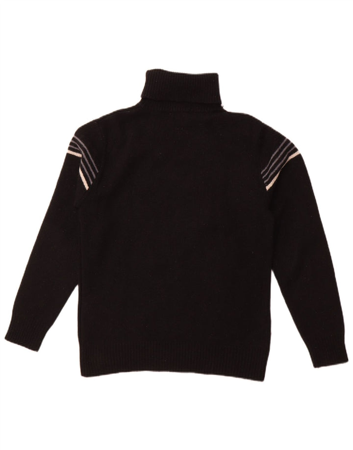 Suéter feminino LEVI'S com gola redonda Reino Unido 10 lã de carneiro listrada preta pequena