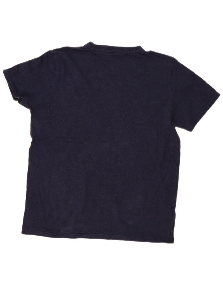 Camiseta masculina Fred Perry grande algodão azul marinho