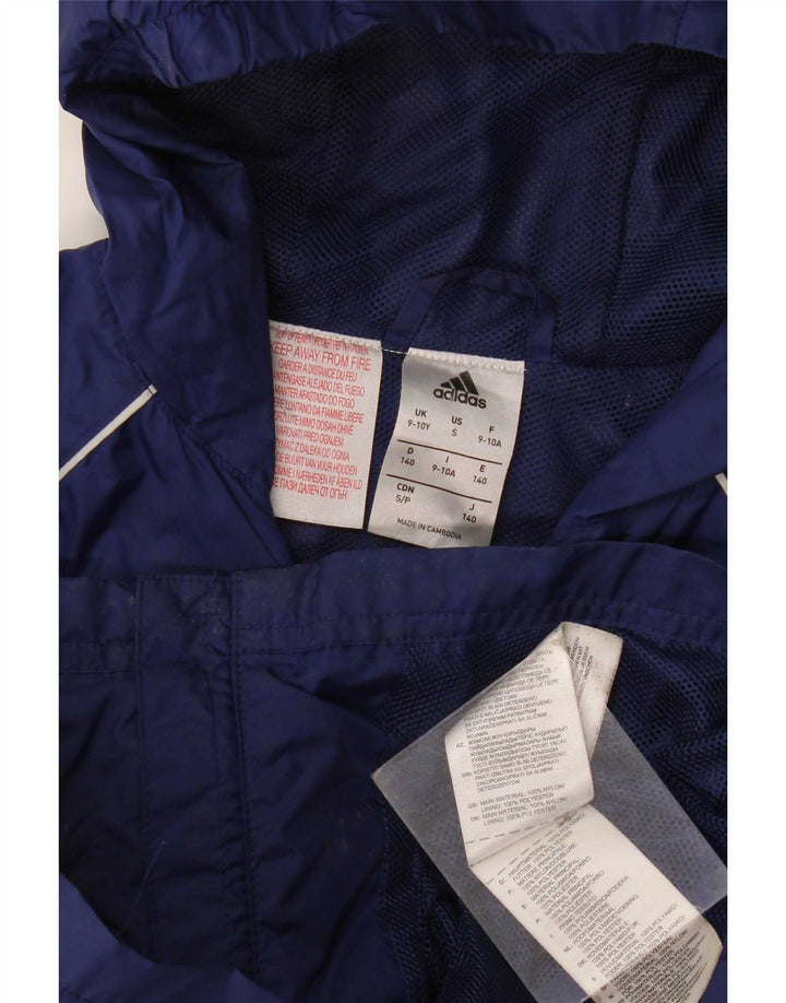 Jaqueta de chuva com capuz Adidas meninos 9-10 anos azul marinho poliamida