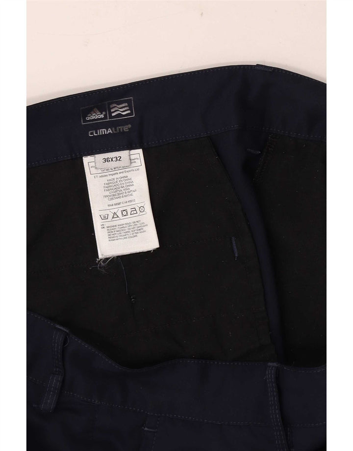 Adidas Mens Climalite Chino Calças W36 L29 Azul Marinho Poliéster