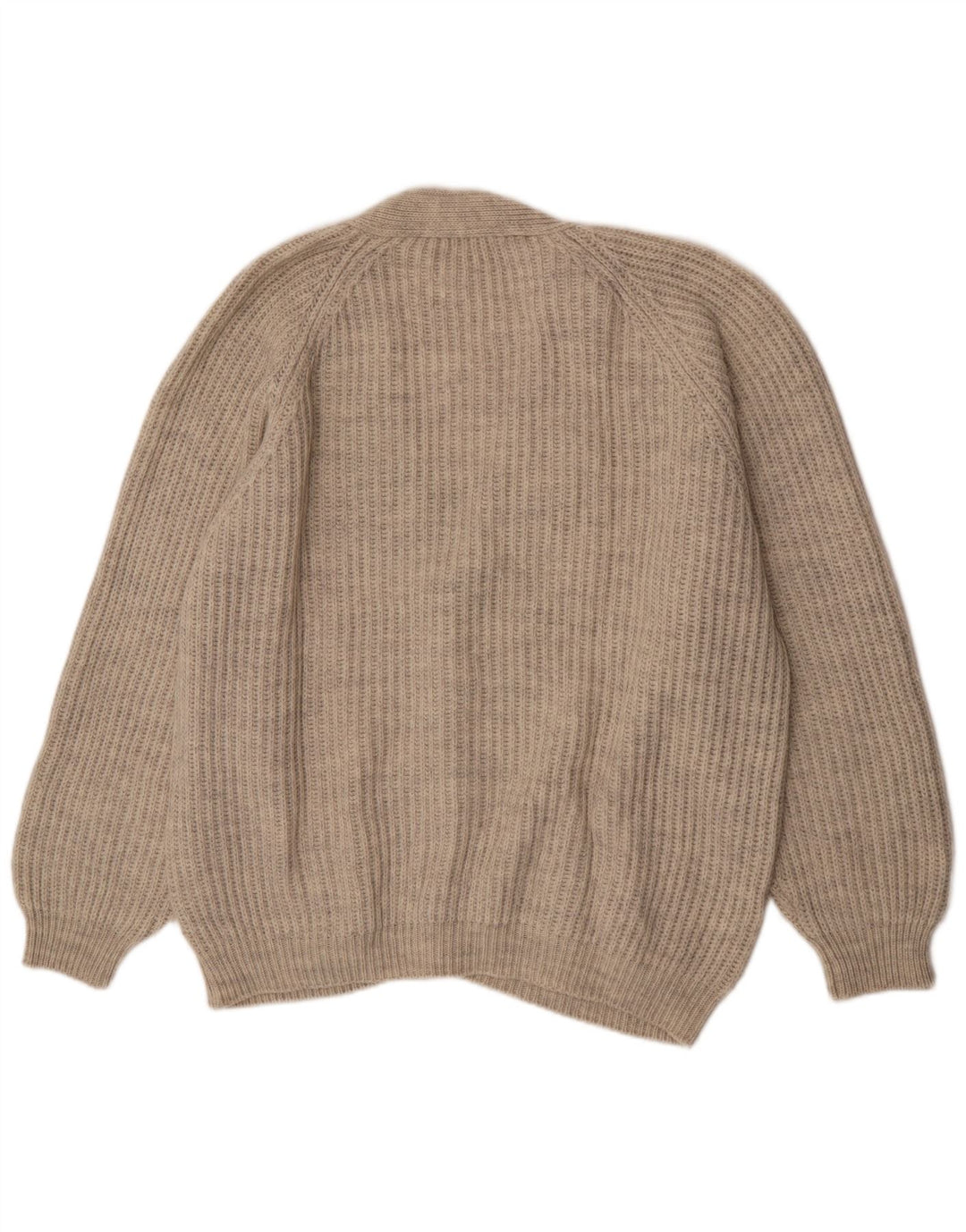 Suéter Cardigan Masculino Vintage XL Lã Bege
