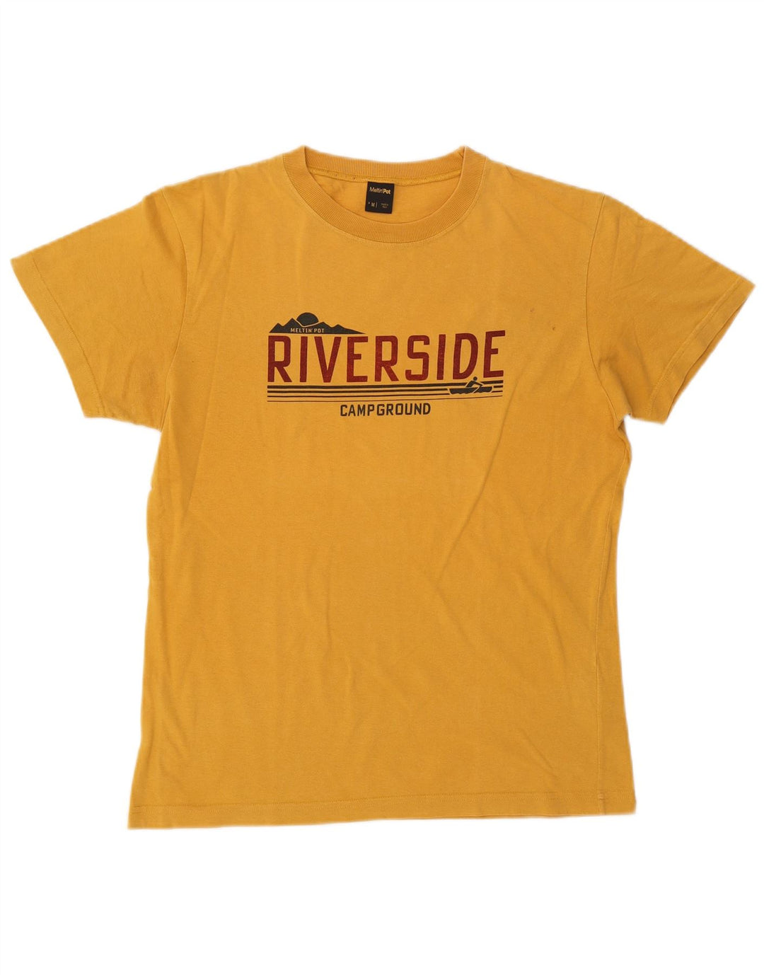 Camiseta masculina Meltin' Pot com estampa gráfica de algodão amarelo médio