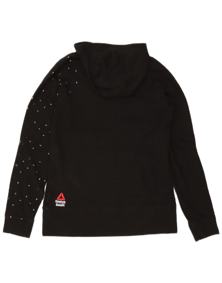 Reebok Mens Graphic Hoodie Jumper Médio Preto Poliéster