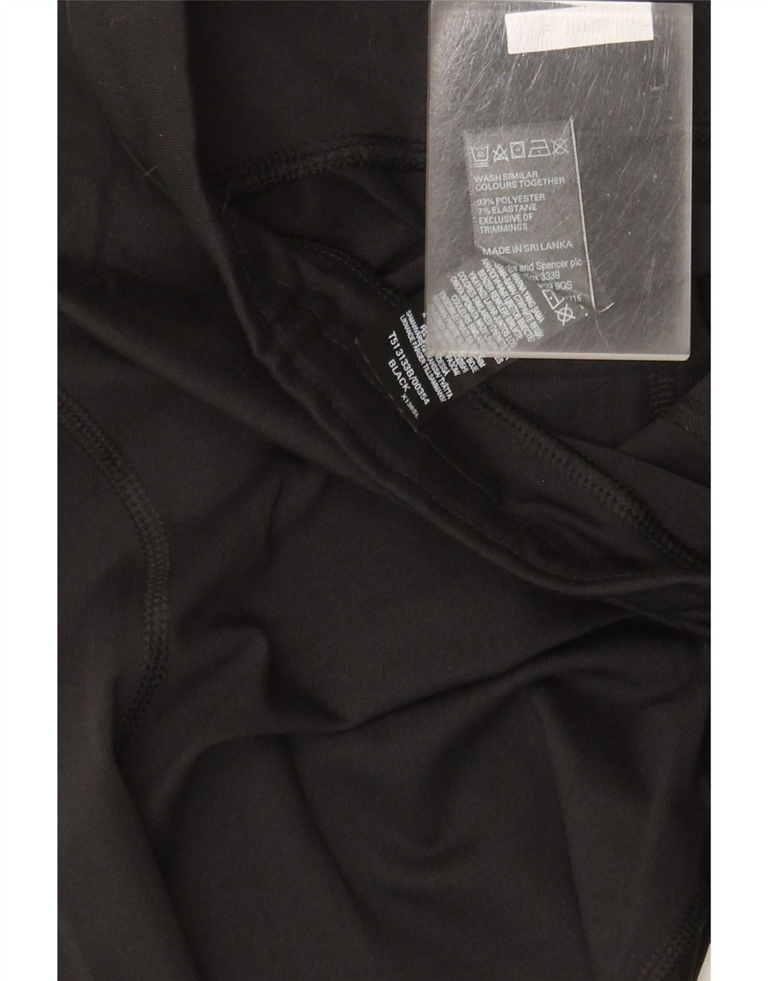 Leggings femininos Marks & Spencer UK 12 poliéster preto médio
