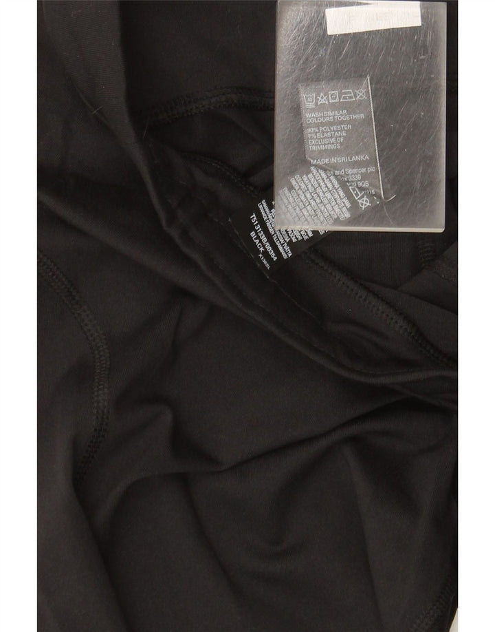 Leggings femininos Marks & Spencer UK 12 poliéster preto médio