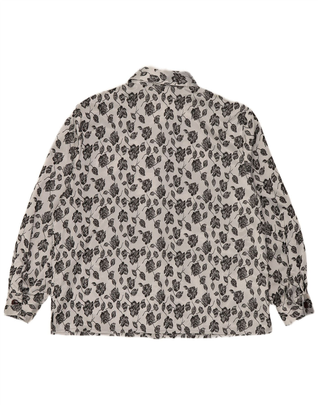 Camisa feminina Your Sixth Sense UK 14 grande poliéster floral branco