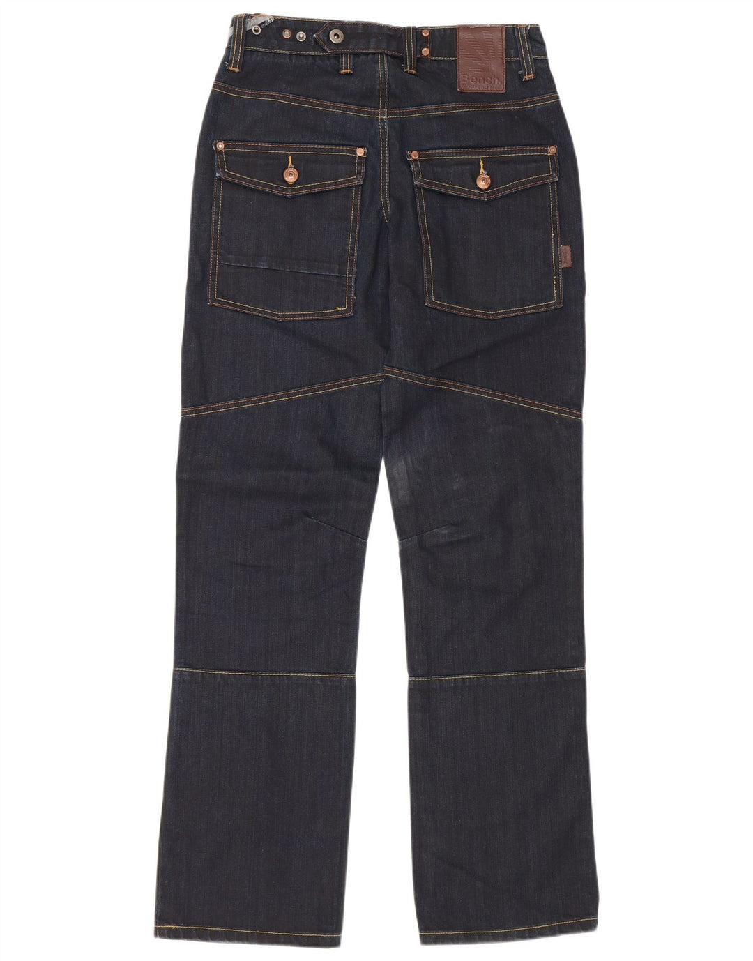 BENCH Mens Straight Jeans W28 L32 Azul Marinho Algodão