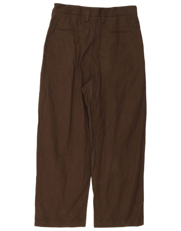 Calça Chino masculina Zara Loose Fit EU 38 Pequeno W30 L28 Algodão Cáqui