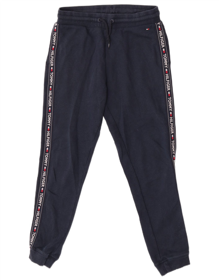 Tommy Hilfiger Calça de treino masculina gráfica Joggers médio azul marinho
