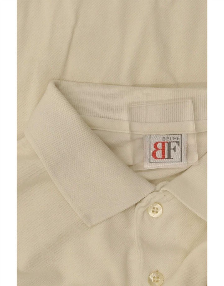Camisa pólo gráfica masculina Belfe & Belfe Reino Unido 40 médio branco