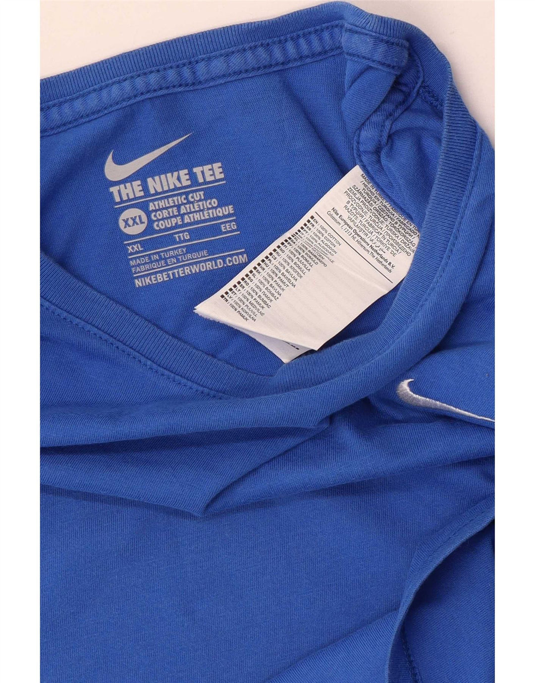 Camiseta masculina Nike Athletic Cut Top 2XL algodão azul