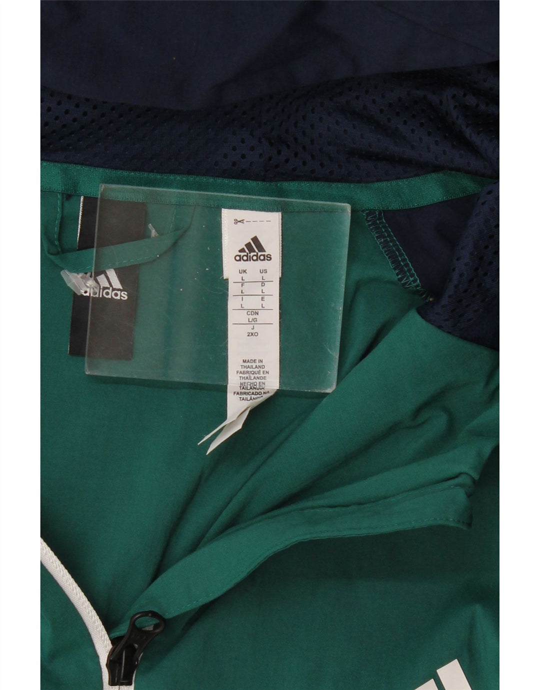 ADIDAS Mens Hooded Tracksuit Top Jacket Grande Verde Colourblock Nylon