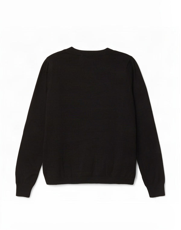 Suéter feminino Marks & Spencer com gola canoa e gola redonda Reino Unido 12 médio preto