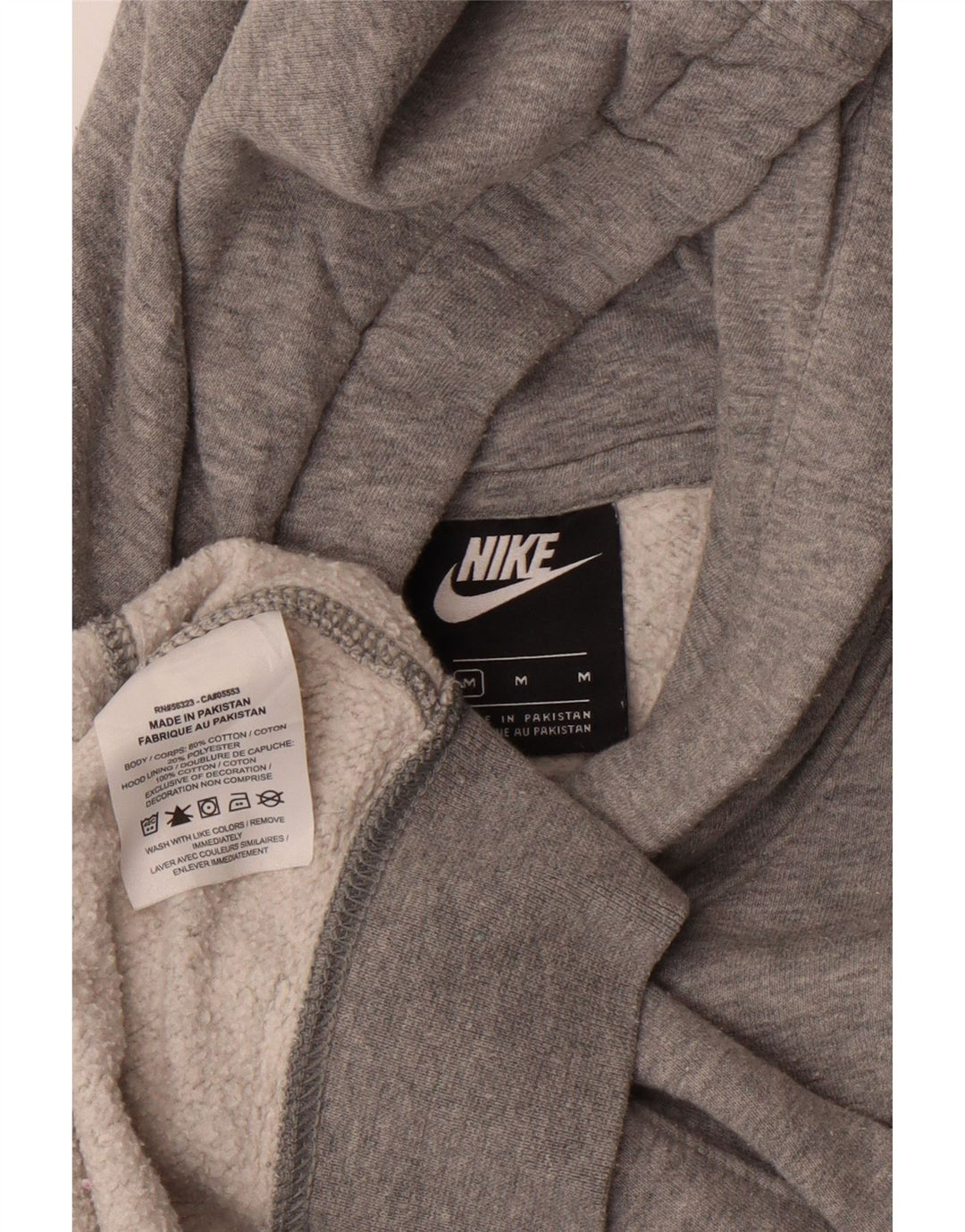 NIKE Mens Graphic Hoodie Jumper Medium Grey Cotton Vintage Nike and Second-Hand Nike from Messina Hembry 