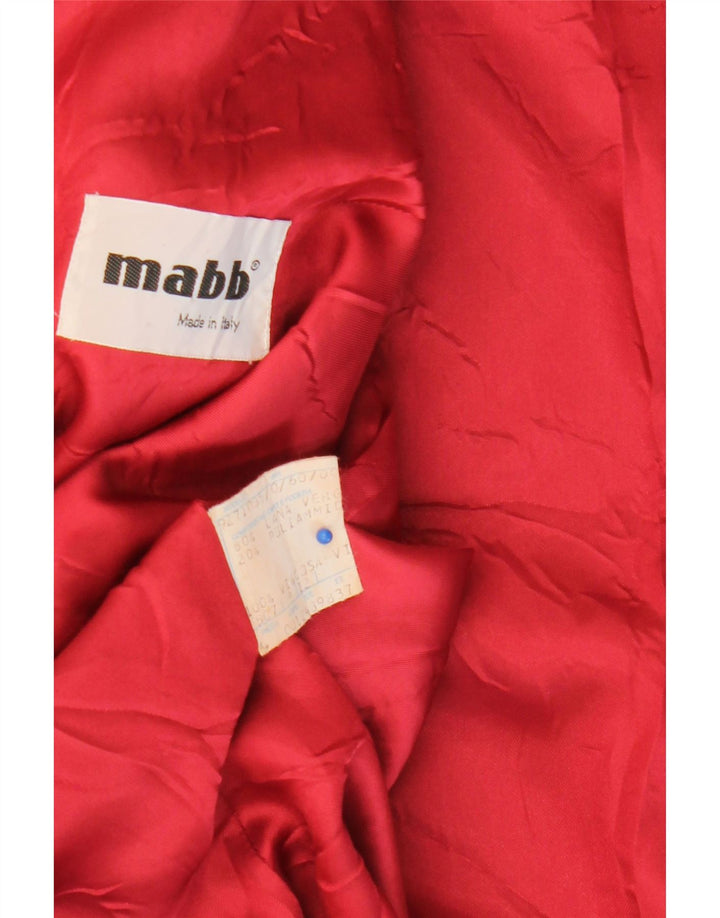 Mabb Casaco feminino oversized com peito duplo Reino Unido 18 XL lã vermelha