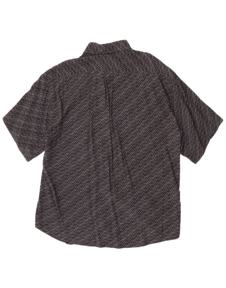 Camisa masculina de manga curta Tipo'S grande viscose geométrica preta