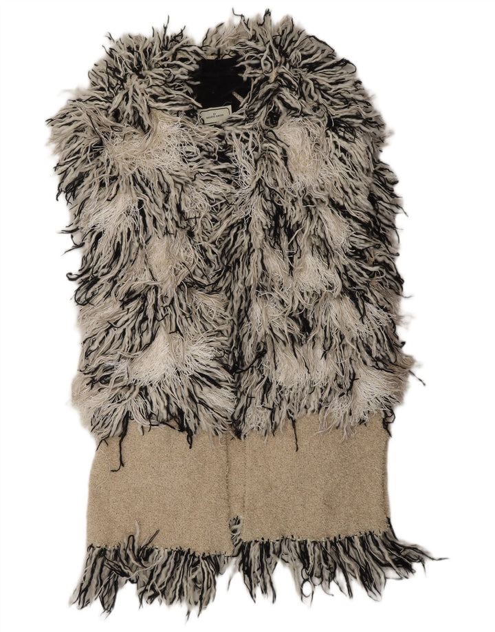 Suéter cardigã feminino MALENE BIRGER UK 10 pequeno off white boêmio