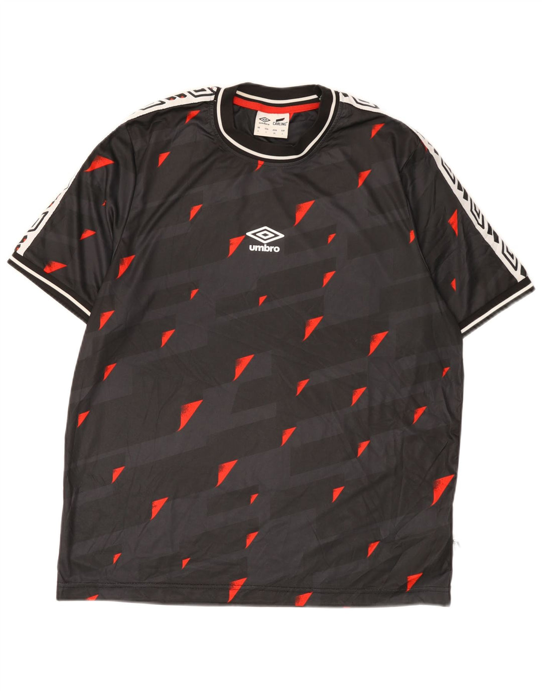 Camiseta gráfica masculina Umbro Top grande poliéster geométrico preto