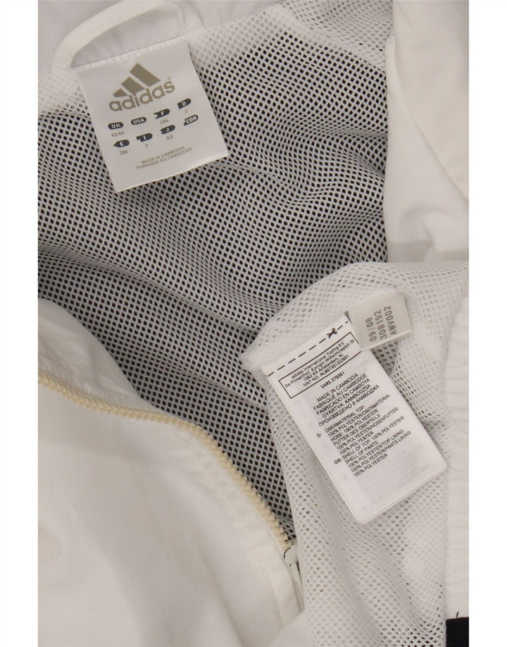 Adidas Mens Tracksuit Top Jacket UK 42/44 Grande Branco Colorblock Poliéster