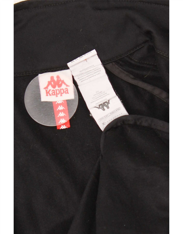 Kappa Mens Graphic Tracksuit Top Jacket Pequeno Poliéster Preto