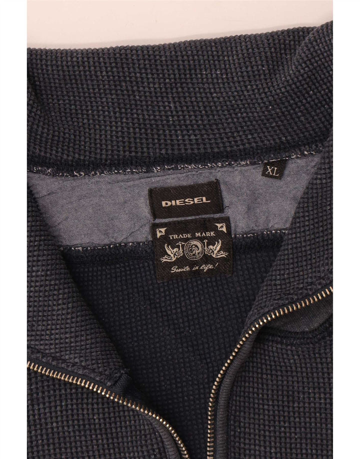 Diesel Mens Treino Top Jaqueta XL Azul Marinho Algodão