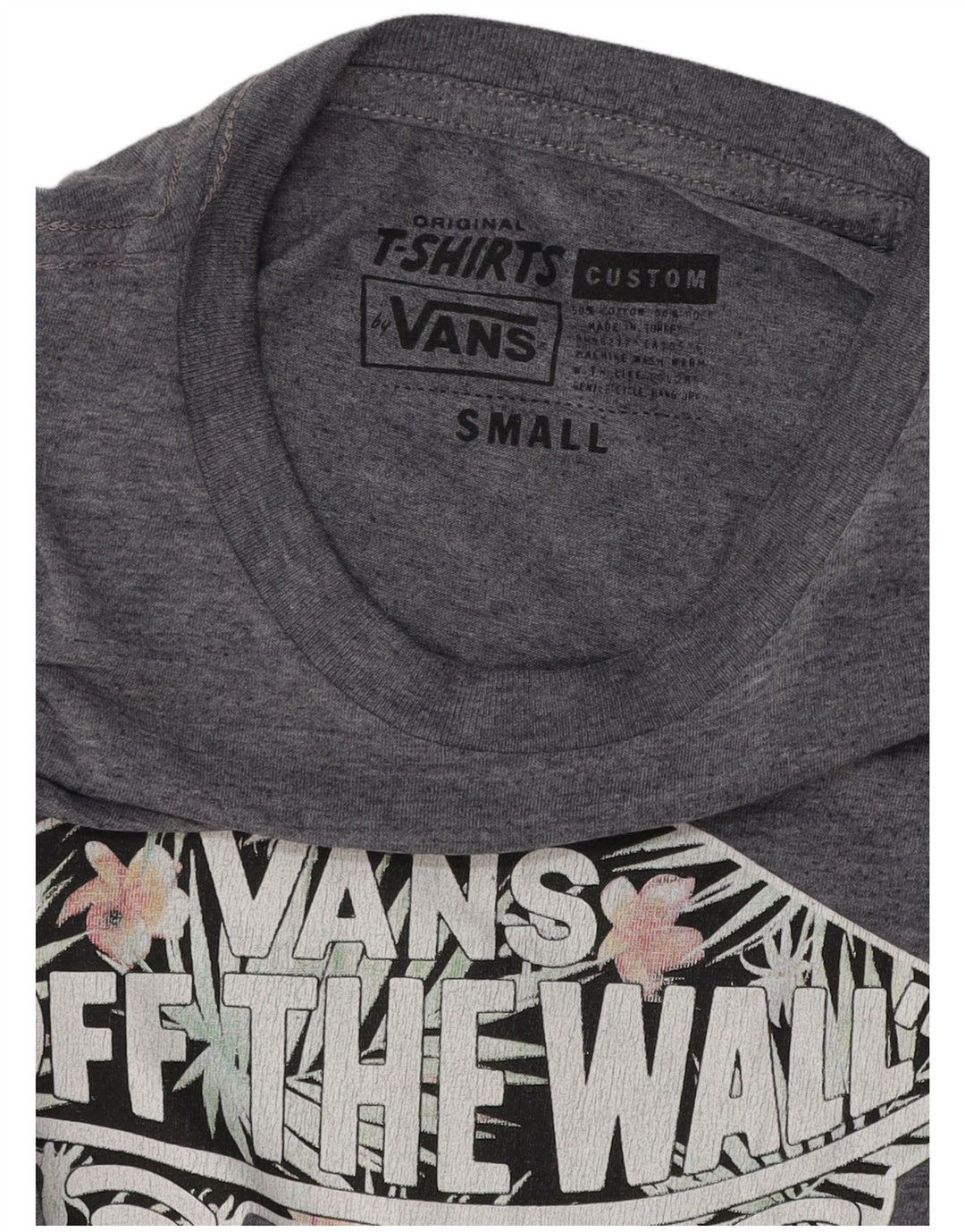 Camiseta masculina VANS Custom Fit Graphic top pequeno algodão azul marinho