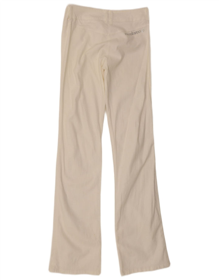 ROCCOBAROCCO Calça feminina casual bootcut IT 44 Médio W30 L35 Off White