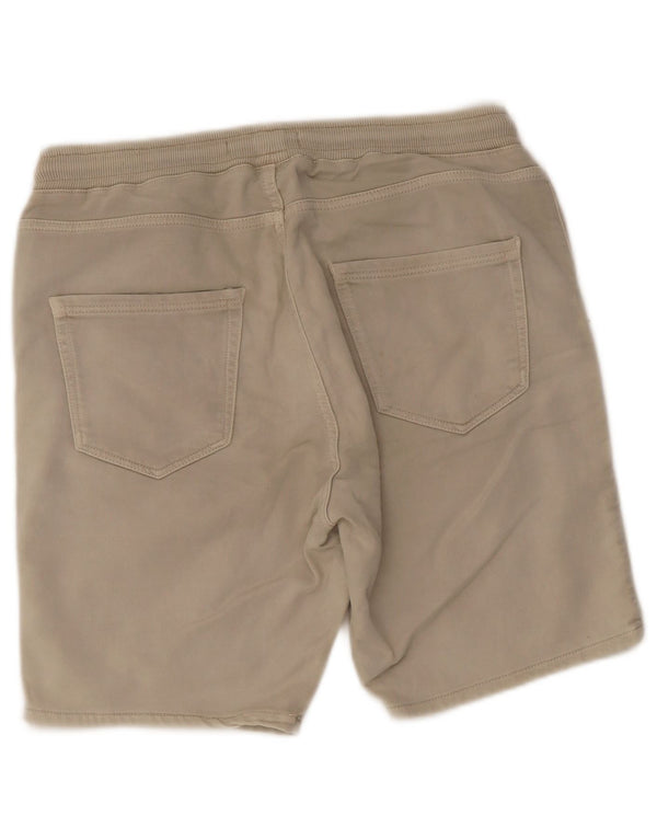 Zara Mens Cargo Shorts Grande W32 Algodão Bege