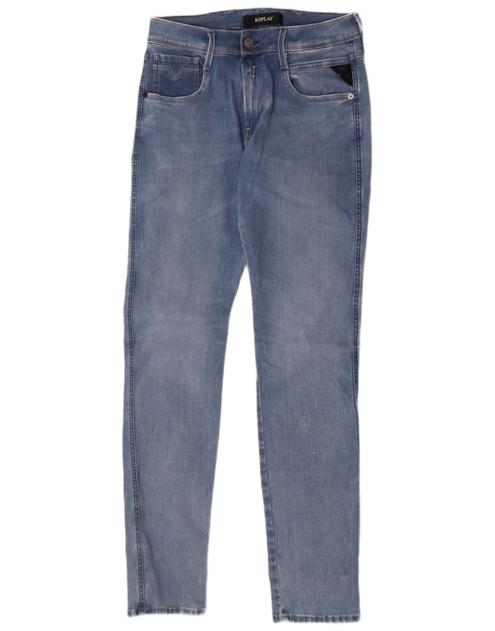 Replay Jeans Slim Feminino W29 L32 Azul Algodão