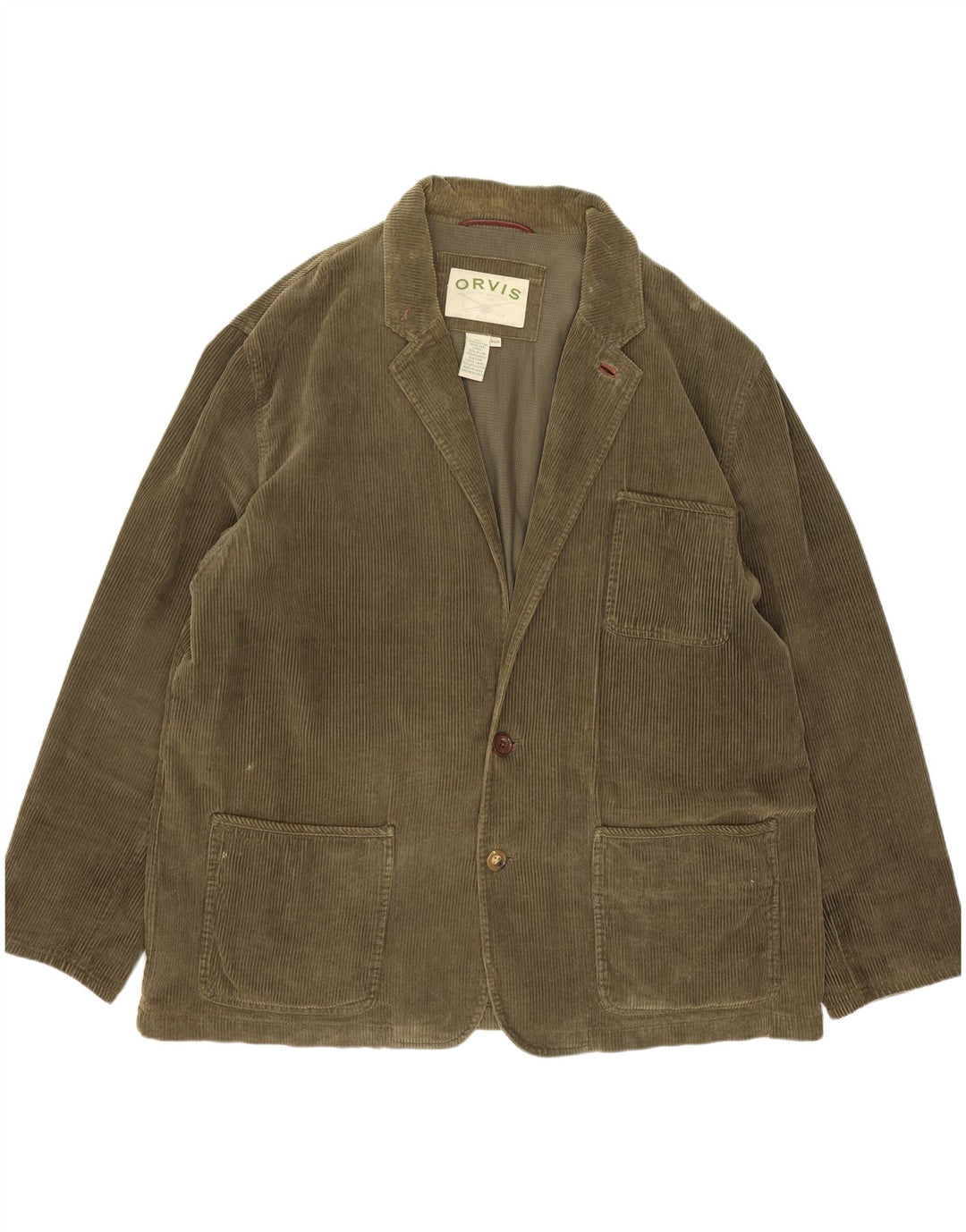 Orvis Jaqueta blazer masculina de veludo cotelê com 2 botões EU 46 3XL algodão verde