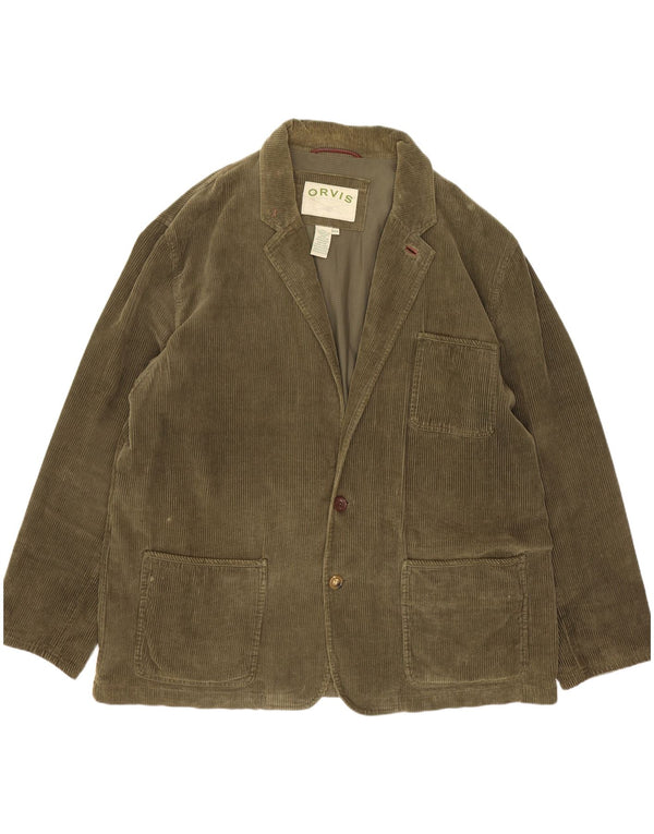 Orvis Jaqueta blazer masculina de veludo cotelê com 2 botões EU 46 3XL algodão verde
