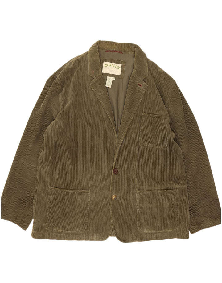 Orvis Jaqueta blazer masculina de veludo cotelê com 2 botões EU 46 3XL algodão verde