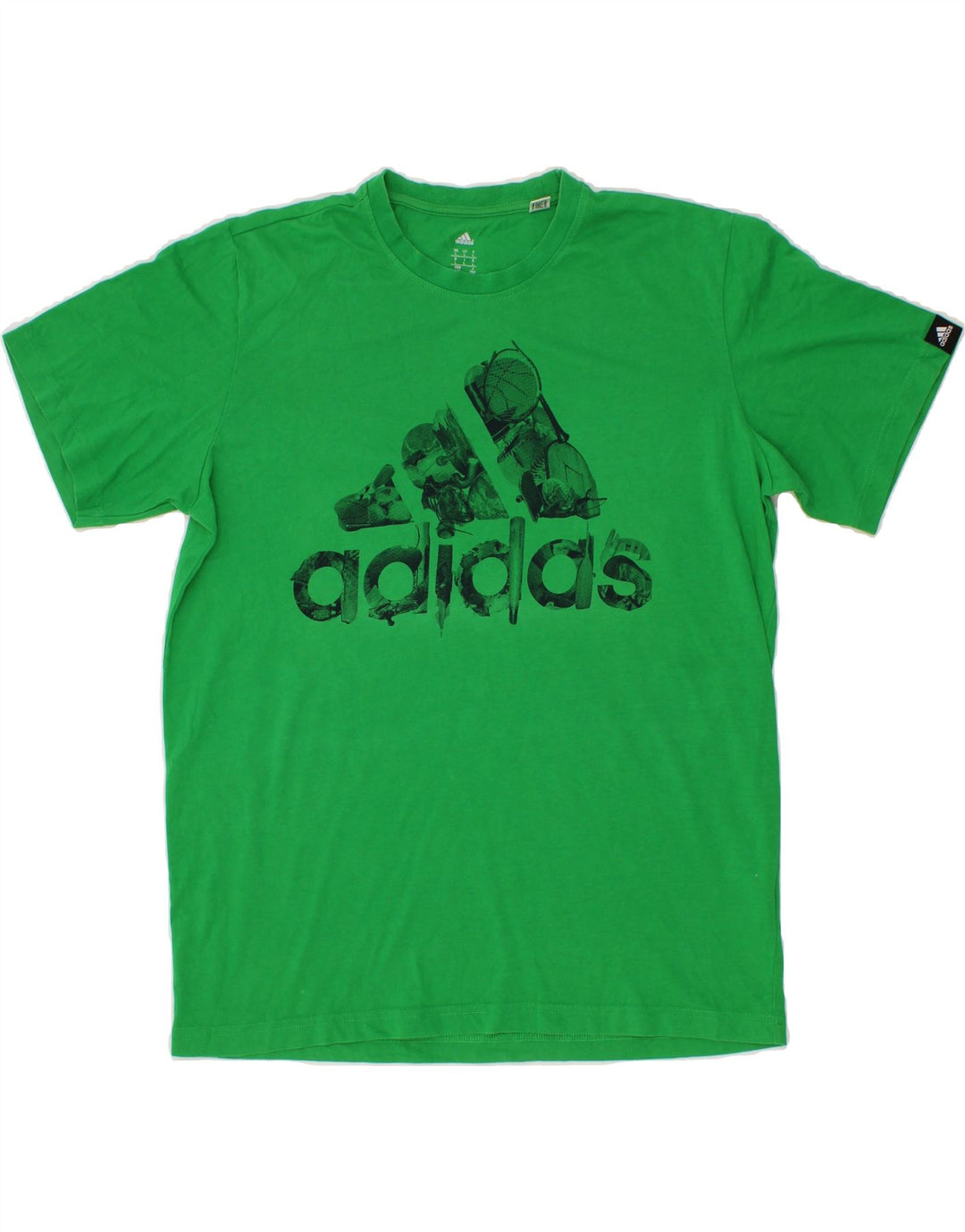 ADIDAS Mens Graphic T-Shirt Top Large Green Cotton Vintage Adidas and Second-Hand Adidas from Messina Hembry 