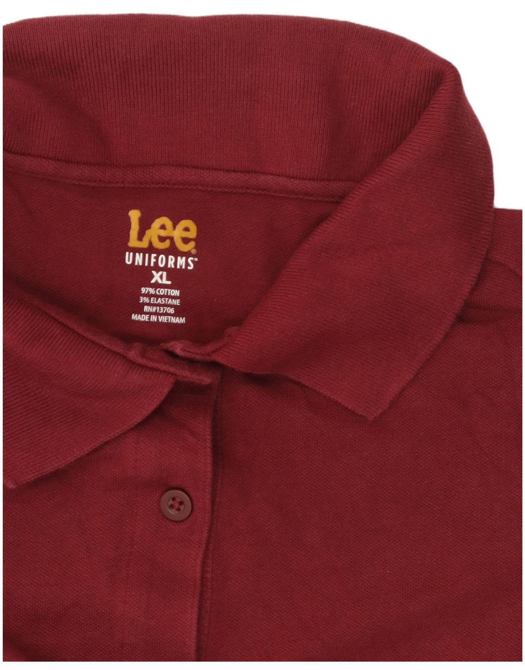 Camisa polo feminina Lee UK 18 XL algodão borgonha