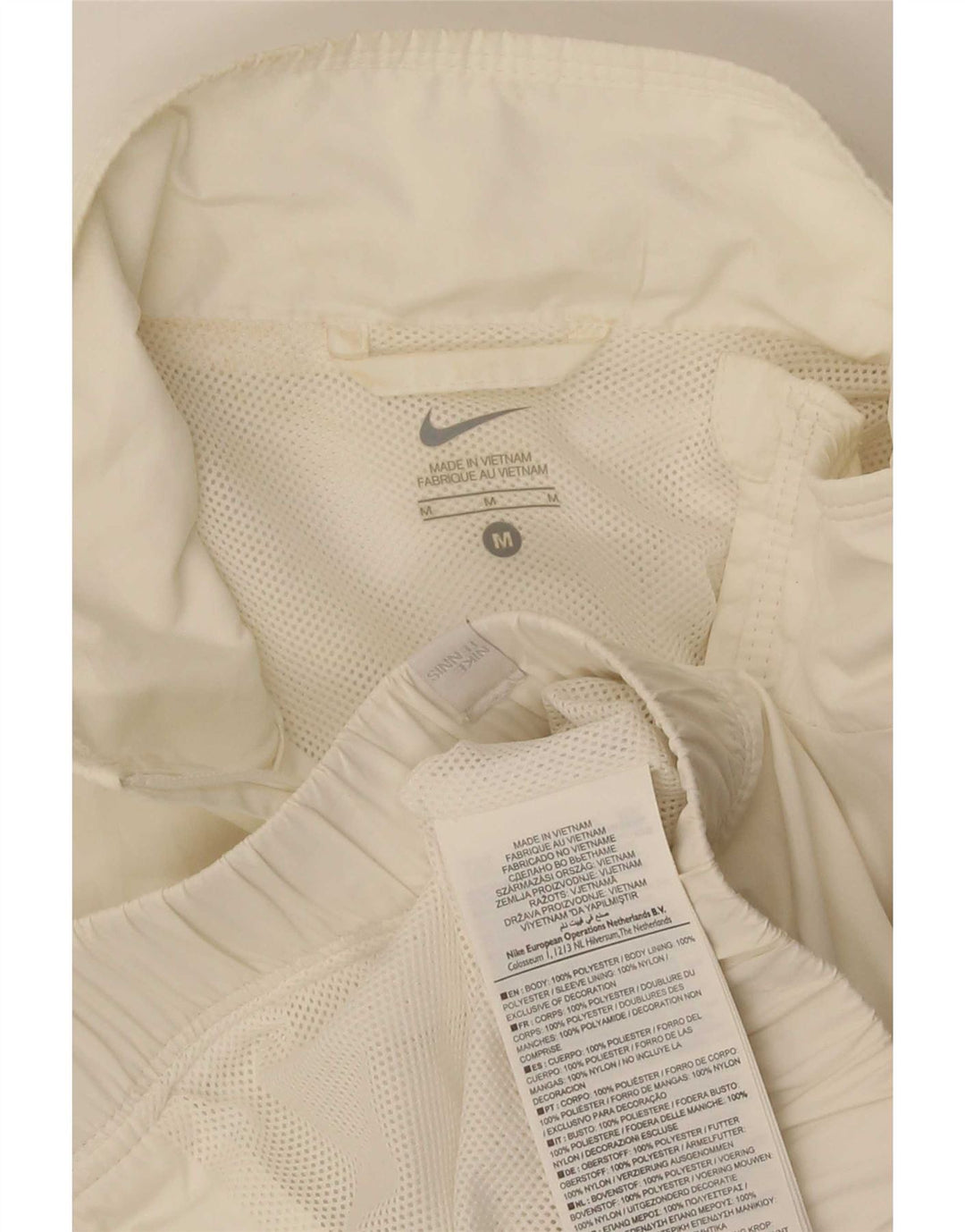 Nike Womens Tracksuit Top Jacket UK 12 Medium White Colourblock Poliéster