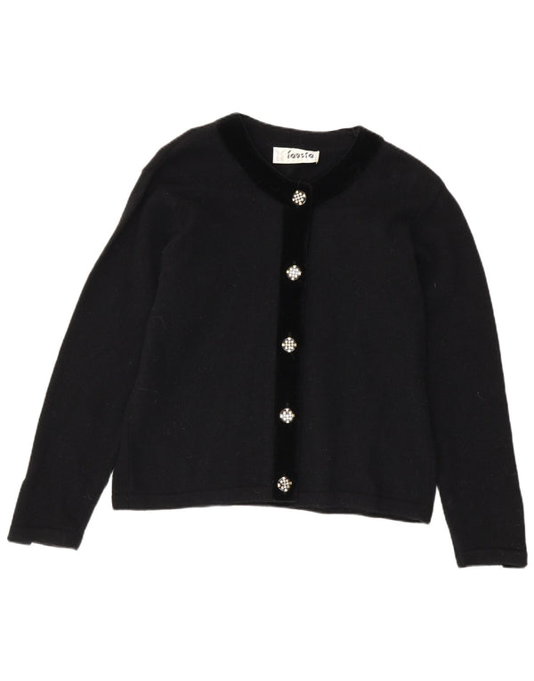Suéter cardigã feminino Fausta UK 14 médio preto