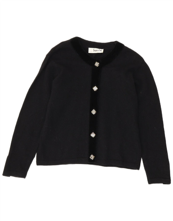 Suéter cardigã feminino Fausta UK 14 médio preto