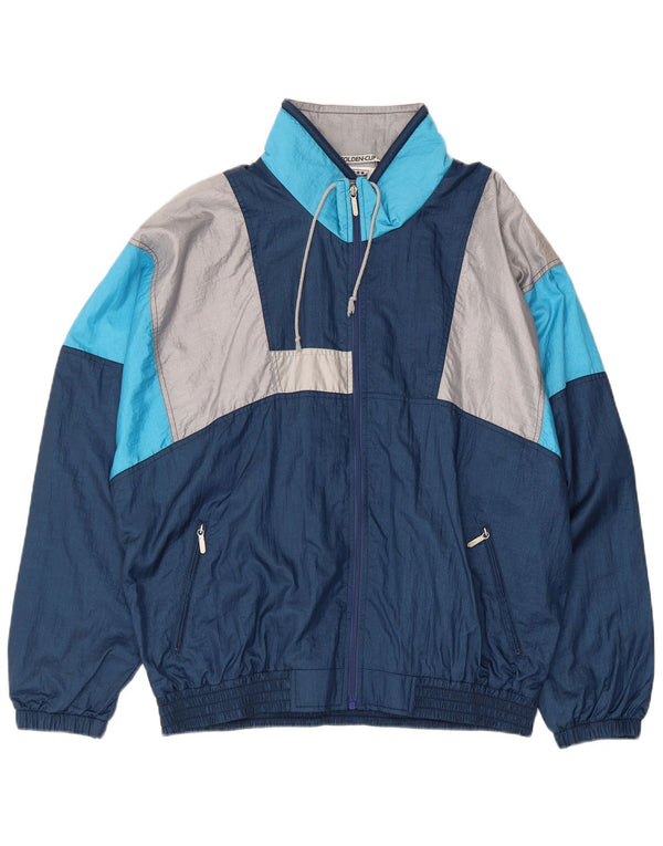 Golden Cup Mens Treino Top Jacket EU 48 Médio Azul Marinho Retro