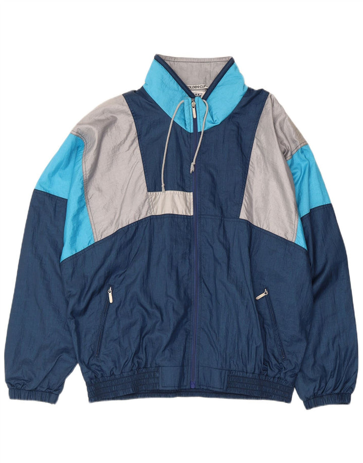 Golden Cup Mens Treino Top Jacket EU 48 Médio Azul Marinho Retro