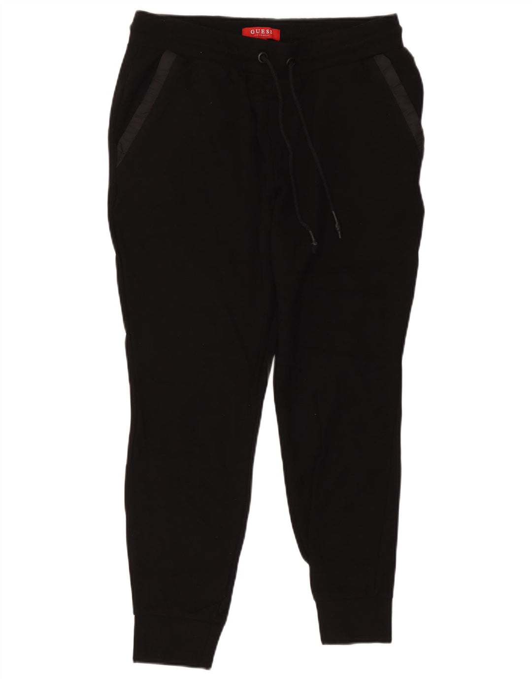 Guess Calça de treino masculina Joggers pequena viscose preta