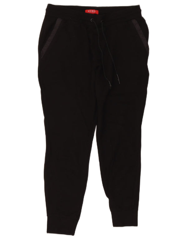 Guess Calça de treino masculina Joggers pequena viscose preta